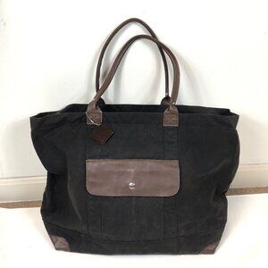 AU Essentials SailWax Canvas Zip Tote Bag Leather Straps & Trim USA Made